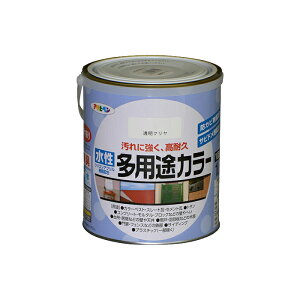水性塗料・ペンキ アサヒペン 水性多用途カラー 透明・クリヤ 1.6L サビ止め剤・防カビ