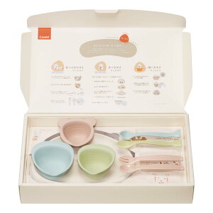 Combi コンビ ベビー食器 パクッ！を楽しく さんかく食器セット ブルーム 出産準備や