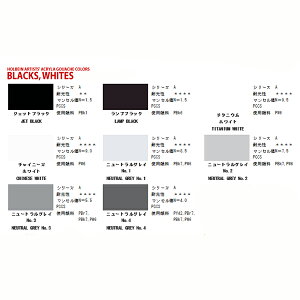ホルベイン アクリリックガッシュ(アクリラガッシュ) 単色 ブラック・ホワイト系 6号（2
