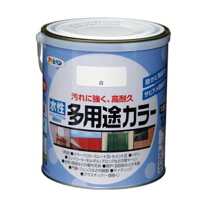 アサヒペン 水性多用途カラー 1.6L ツヤ消し白 1缶