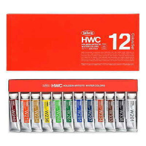 透明水彩絵具セット 5号チューブ(15ml) 12色 W440 HWC