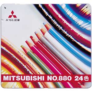 三菱鉛筆 色鉛筆 880級 24色 K88024CPスタンダードなUni色鉛筆880級
