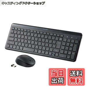エレコム ワイヤレスキーボード 無線 2.4GHz 静音 テンキー付 薄型コンパクト Wi