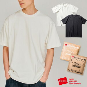 ヘインズ Hanes Tシャツ シロ クロ T-SHIRTS SHIRO KURO HM1
