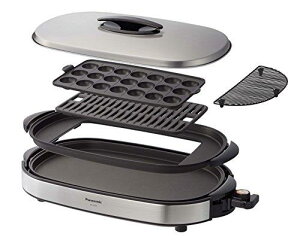 パナソニック ホットプレート 3枚タイプ 焼肉プレート たこ焼き器 平面 大型 シルバー