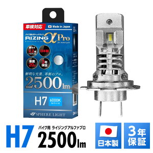 スフィアライト バイク用 LEDヘッドライト RIZINGアルファ Pro H7 6000