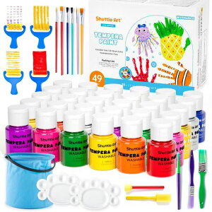 ShuttleArtテンペラ絵の具指絵の具30色セット水性キッズ絵の具60mlウォッシャブ