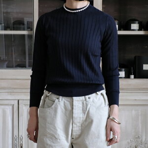 SLOANE 25AW 18Gワイドリブエクストラファインメリノウール×シルククルーネック