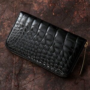 クロコダイル 長財布 ラウンド財布 メンズCrocodile Long Wallet クロ