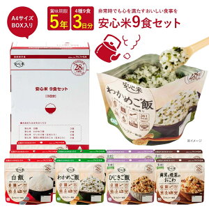 非常食セット 9食 1人 3日分 非常食 防災食 アルファ米 保存食 災害 備蓄食 安心米