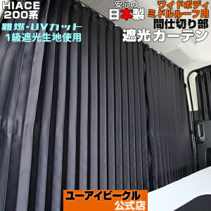 ハイエース 200系 遮光カーテン センター1面セット(間仕切り) 1型〜9型対応 ワイド