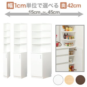 [扉タイプ] 幅1cm単位で選べる2面オープン隙間収納 (奥行42cm) ニトリ