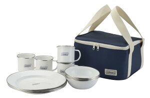 Coleman(コールマン) 食器セット エナメルディッシュウェアセット 4人分 収納ケー