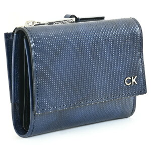 カルバンクライン 財布 三つ折り財布 L字ファスナー 紺(ネイビー) CK CALVIN