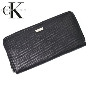 Calvin Klein カルバンクライン 本革レザー ラウンドファスナー長財布 ブラック