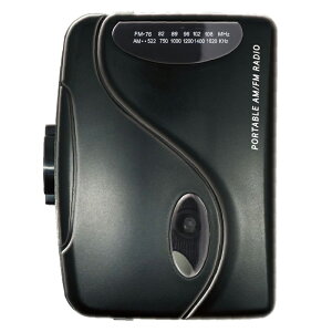 ポータブルラジカセ 再生専用 FM/AM対応 カセットプレーヤー イヤホン付 電池式 ハッ