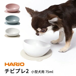 犬 エサ ハリオ[HARIO]チビプレ2 フードボウル トイプードル 傾斜 食べやすい こ