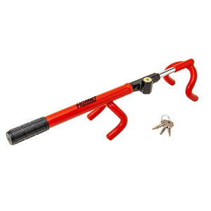 HORNET 加藤電機 ハンドルロック ダブルロック レッド 鍵式 専用キー3個 特殊合金