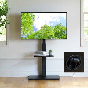 山善(YAMAZEN) テレビスタンド 壁寄せテレビスタンド 棚付き キャスター付き 32