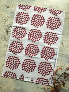 marimekko PUKETTI ティータオル カーマイン マリメッコ プケッティフキン