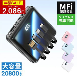 「年間ランキング受賞」「楽天1位＆新色登場」 モバイルバッテリー 大容量 20800mAh