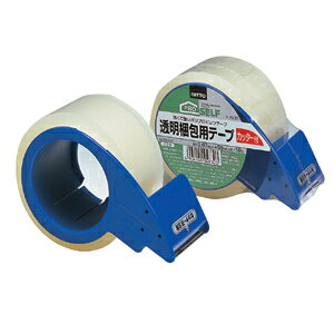 ニトムズ 日東 プロセルフ 透明梱包用テープ カッター付 No.3303CT 50mm×5