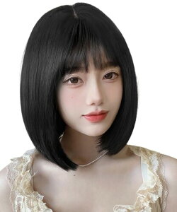 ORSUNCERウィッグ ショート 黒髪 かつら ボブ 女性 フルウィッグ 自然 普段使い