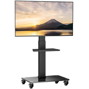Perlegear テレビスタンド キャスター付き 壁寄せ tvスタンド ハイタイプ 移動