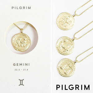 ≪PILGRIM≫ ピルグリム 全12デザイン 星座 コインネックレス モチーフ CZ ク