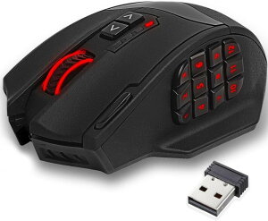 RED SAMURAI ゲーミングマウス 無線 有線両対応 2.4GHz MMO マウス