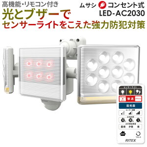人感センサーライト 屋外 防犯ライト ムサシ RITEX 12W×2灯 フリーアーム式LE
