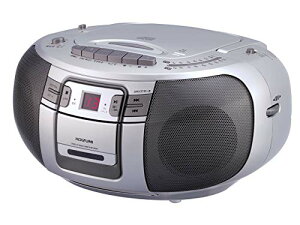 コイズミ CDラジカセ AM/FM ワイドFM対応 マイク付属 シルバー SAD-4943