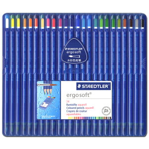 ステッドラーエルゴソフト水彩色鉛筆［ステッドラー］24色セット（156SB24）