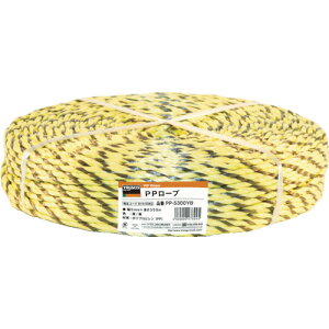 トラスコ中山(TRUSCO) PPロープ 幅5mmX長さ300m 黄黒 PP5300YB