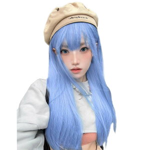 Villo ウィッグ ロング ストレート ウイッグ セミロング 黒髪 女装 フルウィッグ