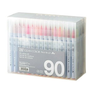 RB-6000AT/90V呉竹 ZIG クリーンカラーリアルブラッシュ 90色セット カラ