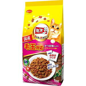 日本ペットフード ミオドライミックス 毛玉対応 かつお味 1kg