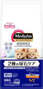 メディファス アドバンス 2種の尿石ケア 1歳から チキン＆フィッシュ味 1．25kg M