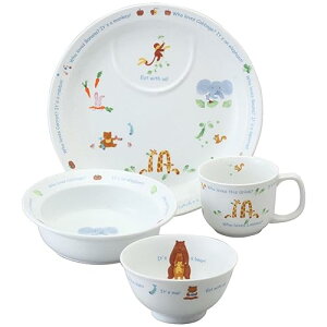 NARUMI(ナルミ) 子供用 食器セット みんなでたべよっ! 4点セット すくいやすい食