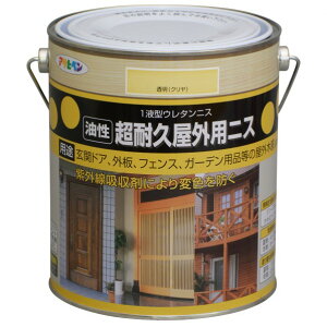 アサヒペン 油性超耐久屋外用ニス 1.8L 透明(クリヤ) 1個