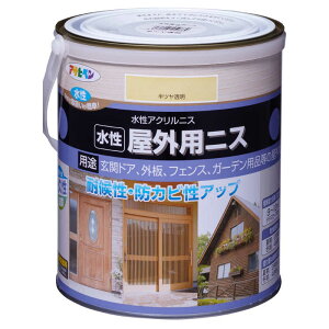 アサヒペン 水性屋外用ニス 1.6L 半ツヤ透明 9018911