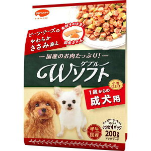 日本ペットフード 犬 ソフト(半生 モイスト) ビタワン君のWソフト 成犬用 ビーフ・チー