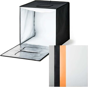 サンワダイレクト 撮影ボックス 60cm 折りたたみ ライト付き 4色背景 8000ルーメ