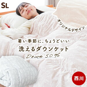 西川 ダウンケット シングル ダウン50％ 0.25kg お買得2枚セットも 洗える 羽毛