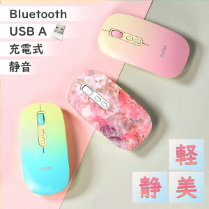 ワイヤレスマウス おしゃれ かわいい 充電式 USB 2.4Ghz bluetooth 静