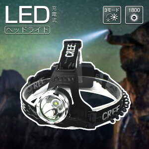 GOODGOODS ヘッドライト LEDライト 着脱式 USB充電 855ルーメン 懐中電