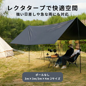 MOON LENCE タープ 3m×3m/3m×4m ブラックガム加工 防水タープ レクタ