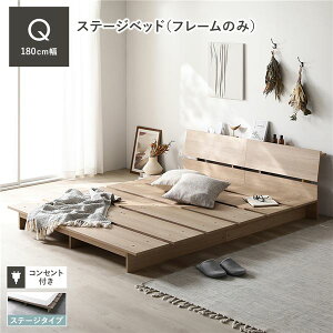 RASIK ベッド クイーン ステージ無しタイプ 3ゾーンポケットコイルマットレス付き グ