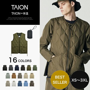 TAION (タイオン) ミリタリー Vネックジップ ダウンベスト メンズ レディース(T