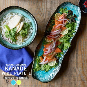 TAMAKI KANADE 長皿 大 青 電子レンジ対応 丸利玉樹利喜蔵商店 長皿 プレー
